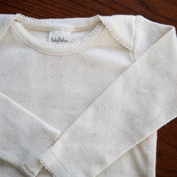 NWOT Baby Boden Pointelle Long Sleeve Onesie - Picture 5 of 9